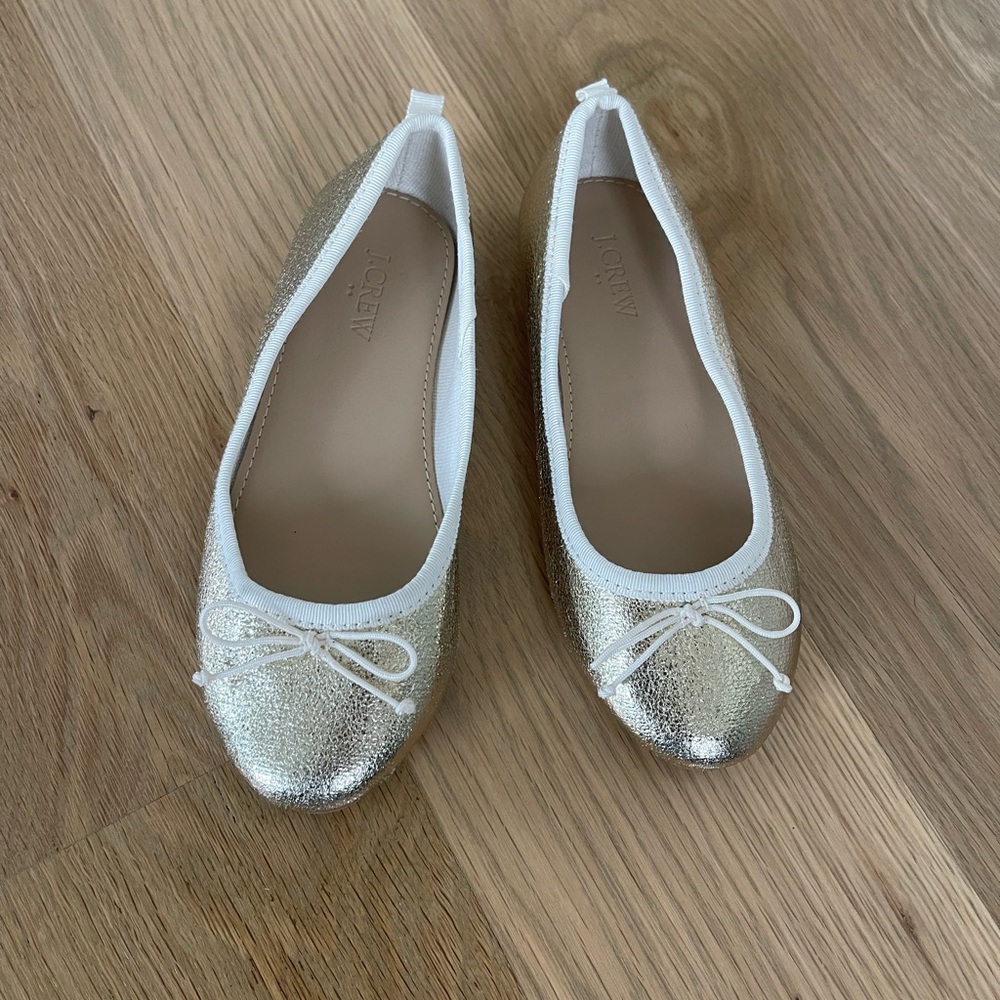 Brand New JCrew Gold Ballet Flats - size 13